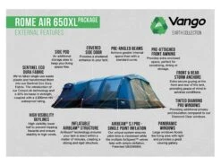 Vango Opblaasbare Tent Rome Air 650 Xl -Buiten Kamperen Winkel 11 3 vango opblaasbare tent rome air 650 xl eigenschappen buitenkant tesromeaim23tiq