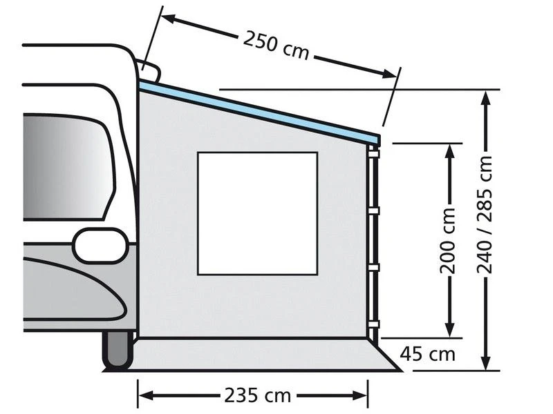 Eurotrail Zijwand Cassetteluifel Zonder Raam 250 4 Eurotrail Zijwand Cassetteluifel Zonder Raam 250 - Afbeelding 2