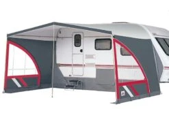Dorema Caravanluifel Panorama -Buiten Kamperen Winkel dorema caravan luifel panorama antraciet rood panorama 2