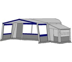 Te Velde Voortent De Vaart Standaard 310 Cm. -Buiten Kamperen Winkel te velde voortenten met uitbouw en luifel de vaart standaard blauw33